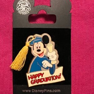 Disney Graduation Pin with Blue and Yellow